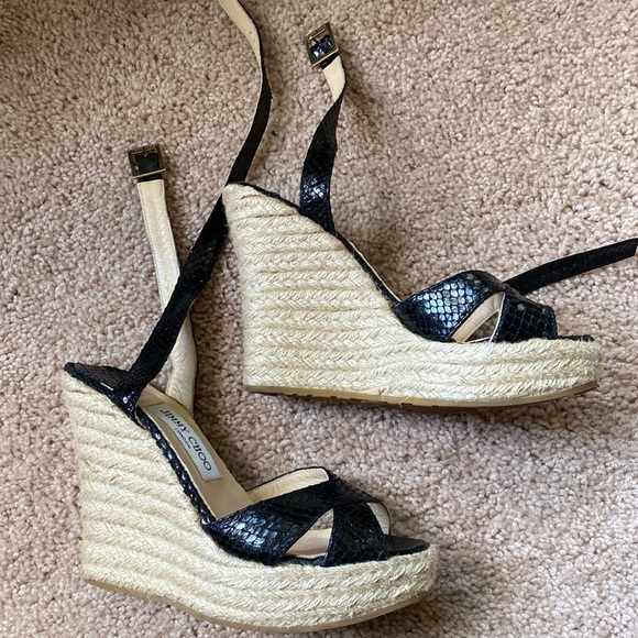 Jimmy Choo Shoes - Jimmy Choo Phoenix Embossed Leather Espadrilles